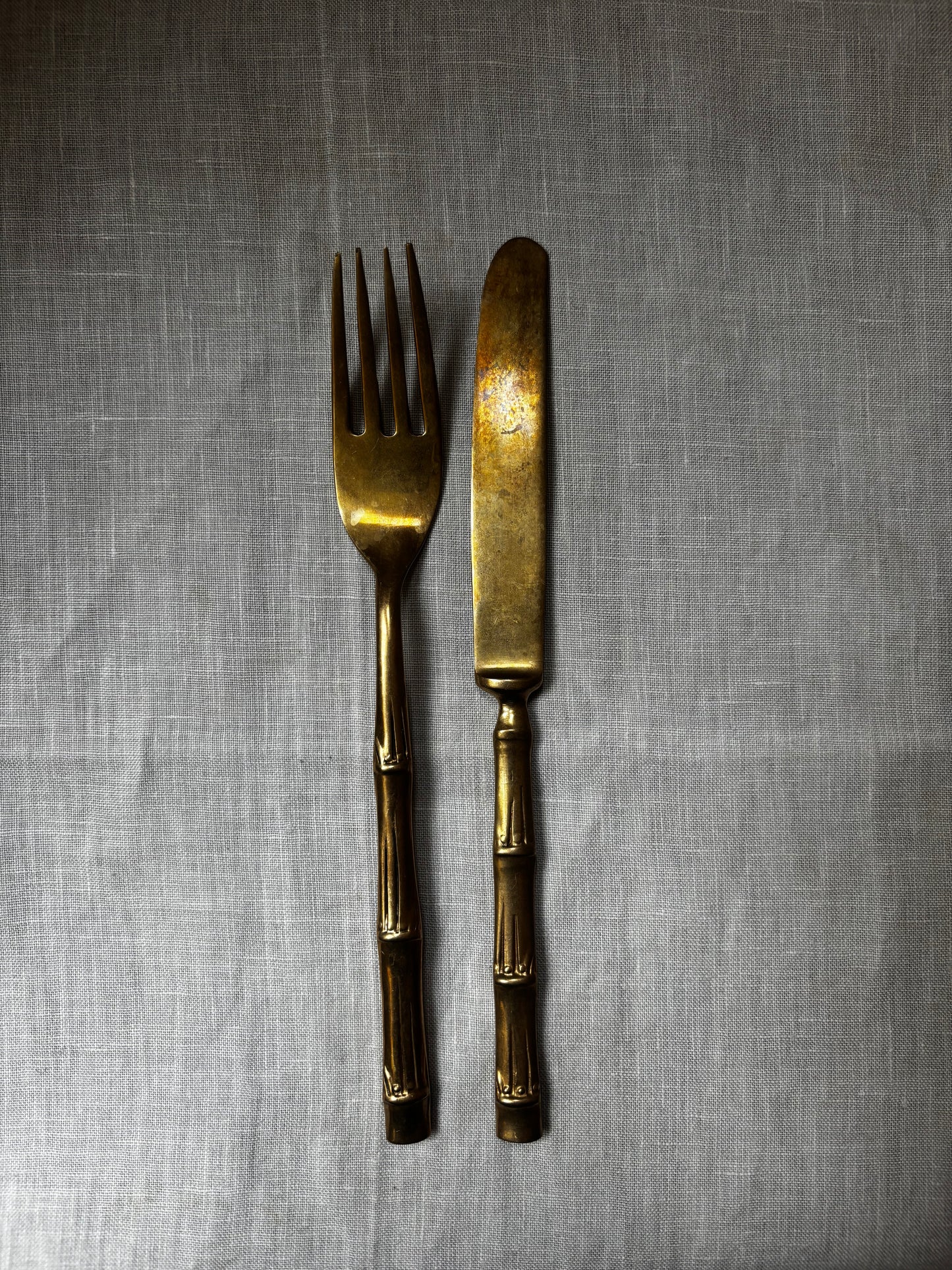 Bamboo Effect Knife and Fork