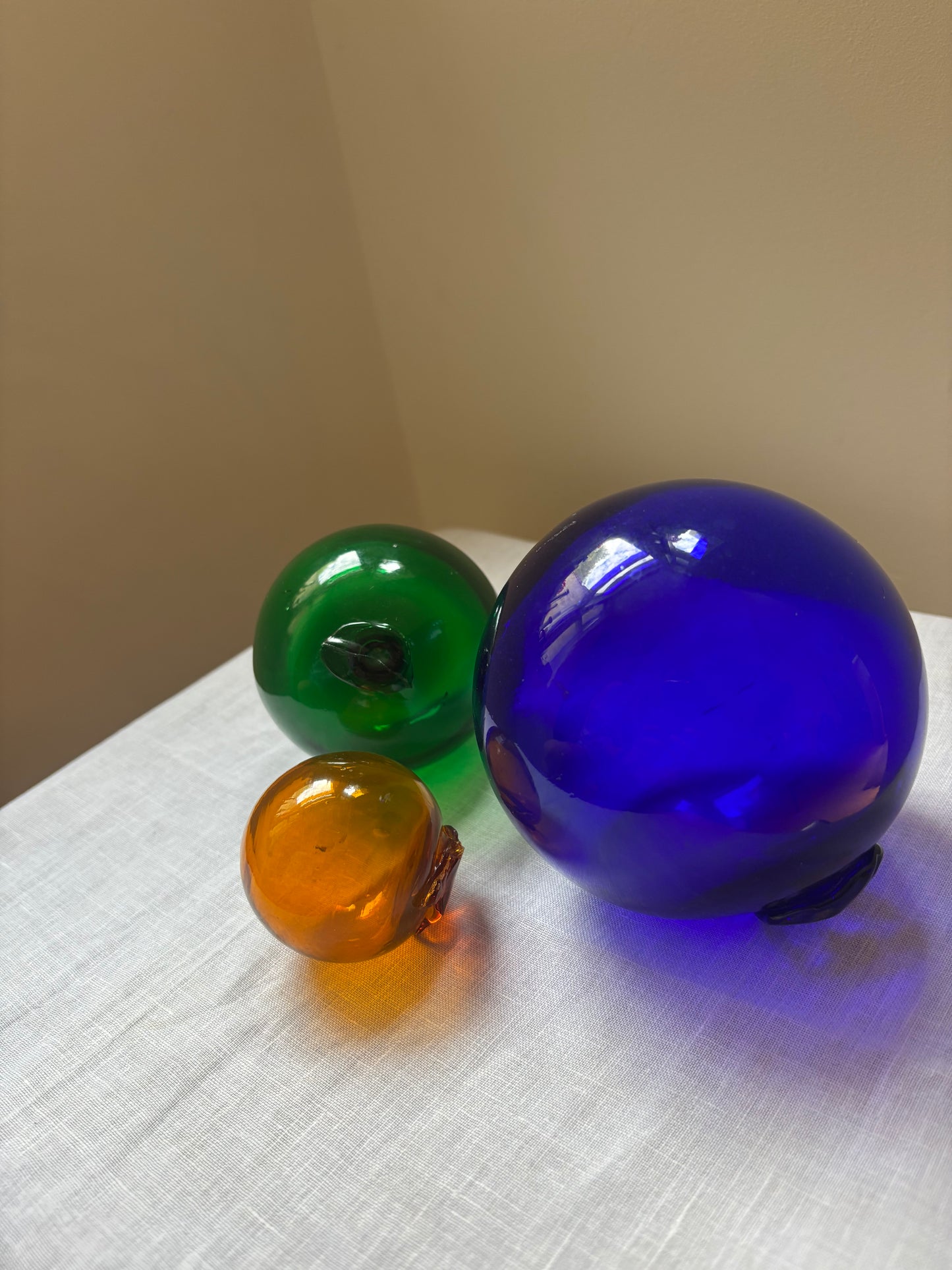 Set of three Old Glass Balls