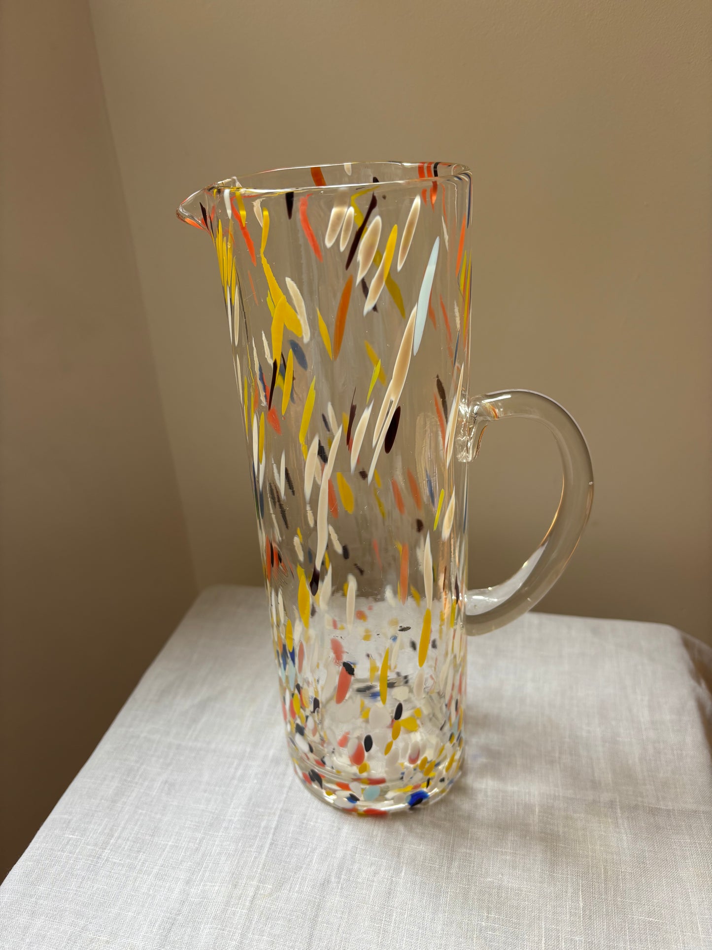 Tall Splatter Glass Jug