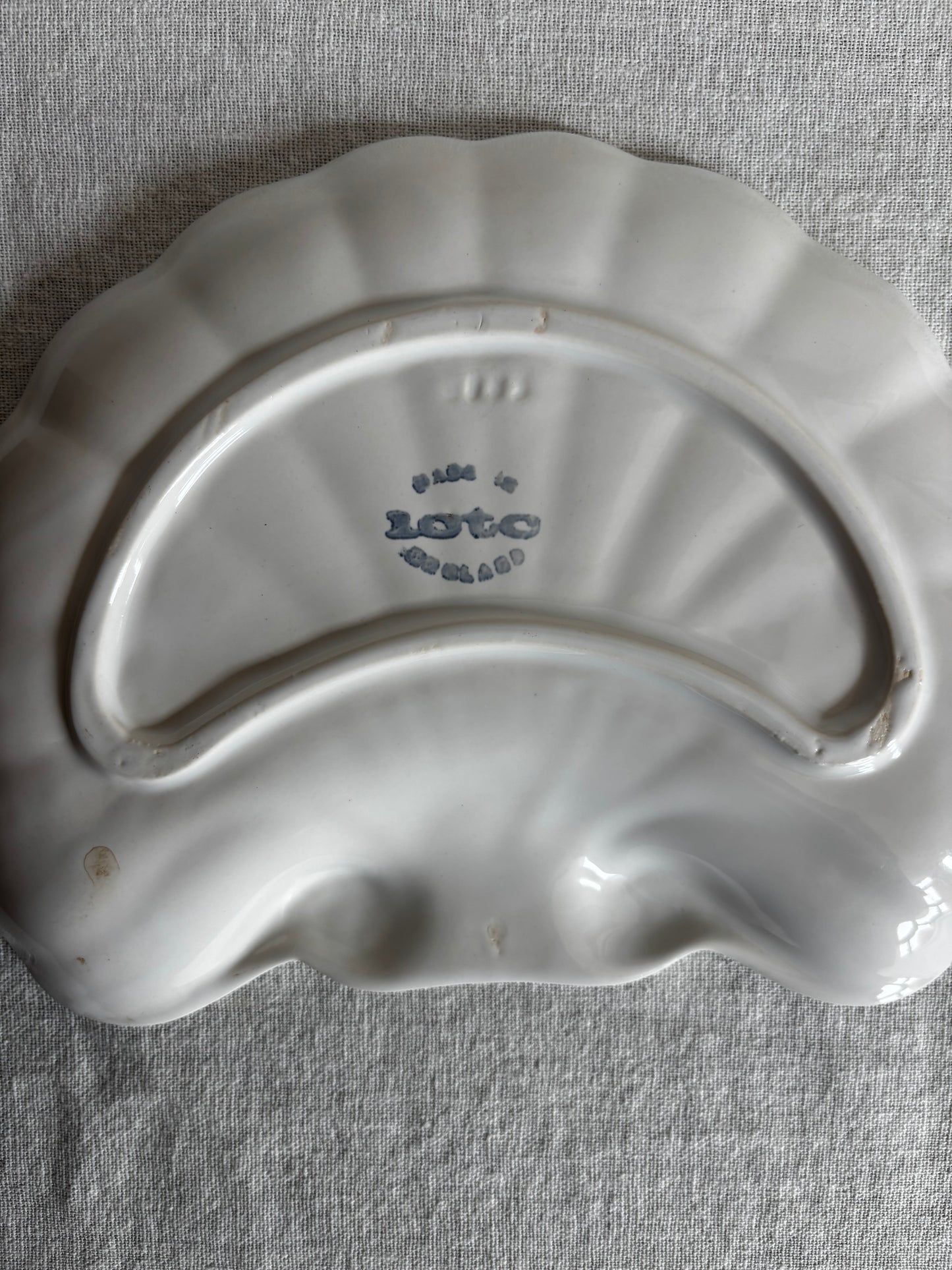Set of 4 French Glazed Ceramic Shell-form Dishes/Side-plates