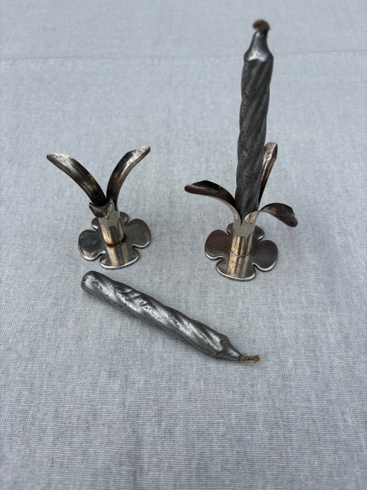 Silver Plated Swedish Lily Candlesticks