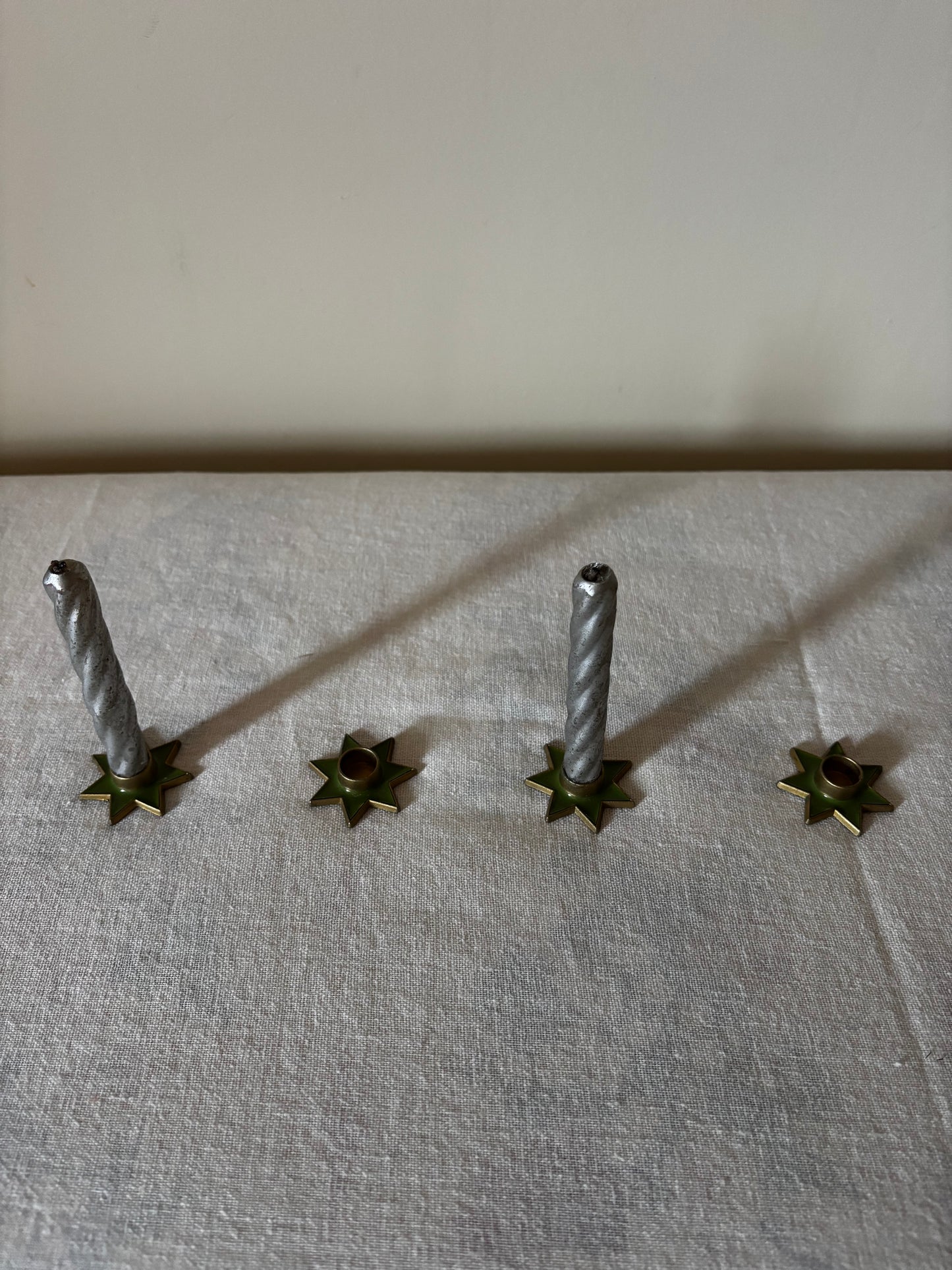 Set of Four Scandinavian Star Candleholders