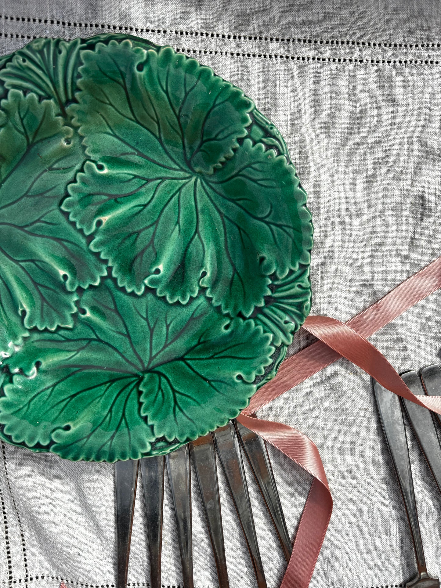 Copeland Majolica Leaf Plate