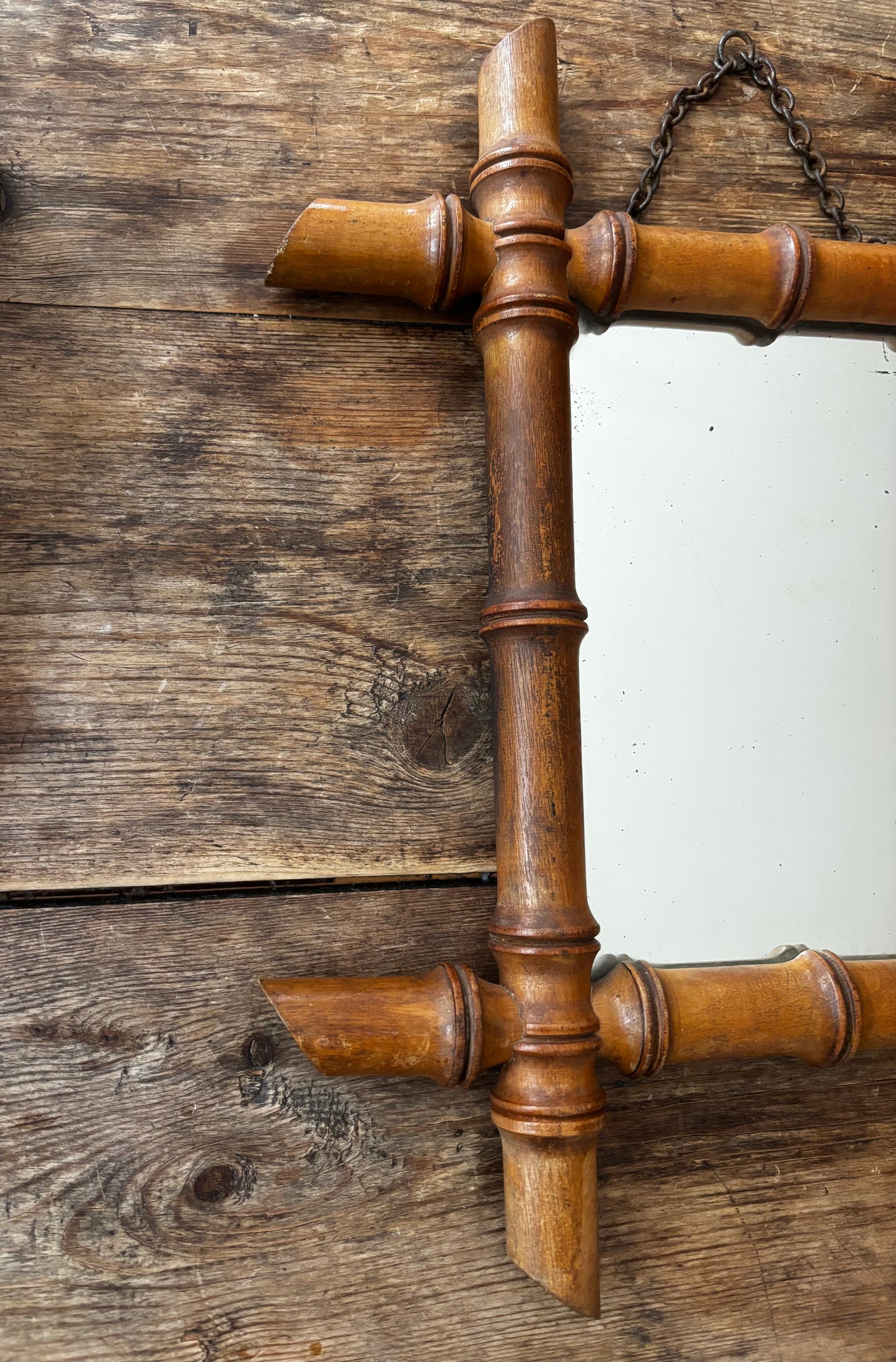 French Faux Bamboo Mirror