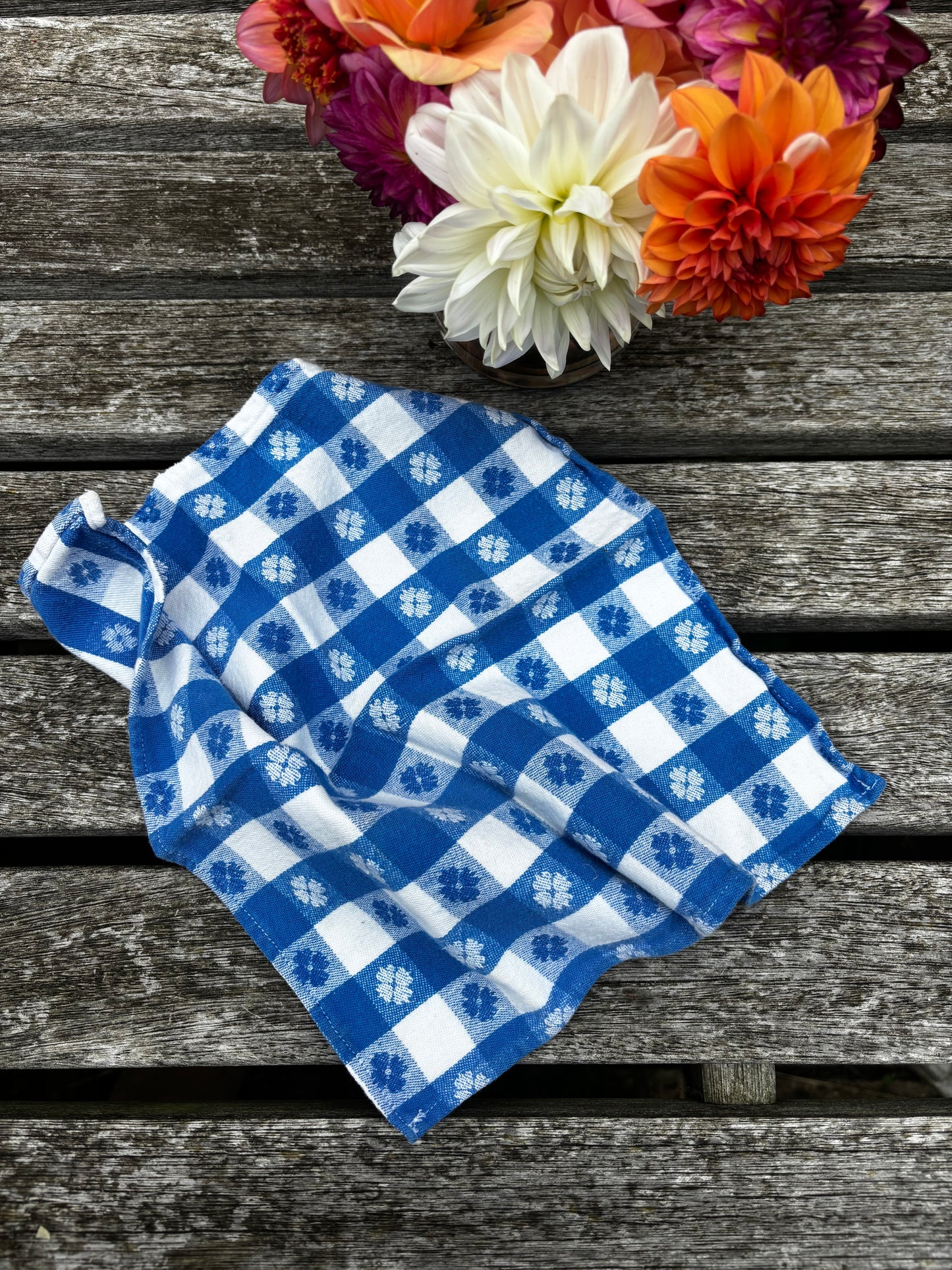 Blue and White Linen Napkin Set