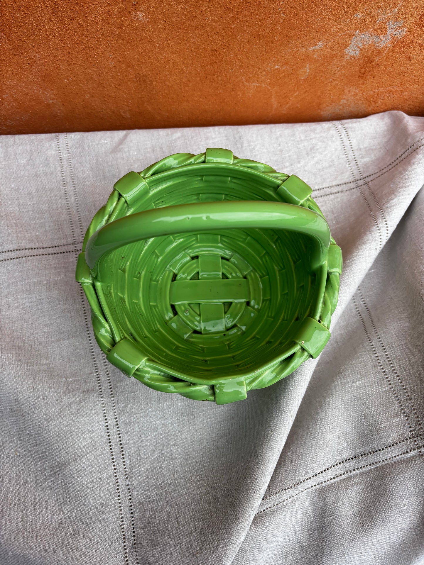 Spanish Latticework Pottery Basket