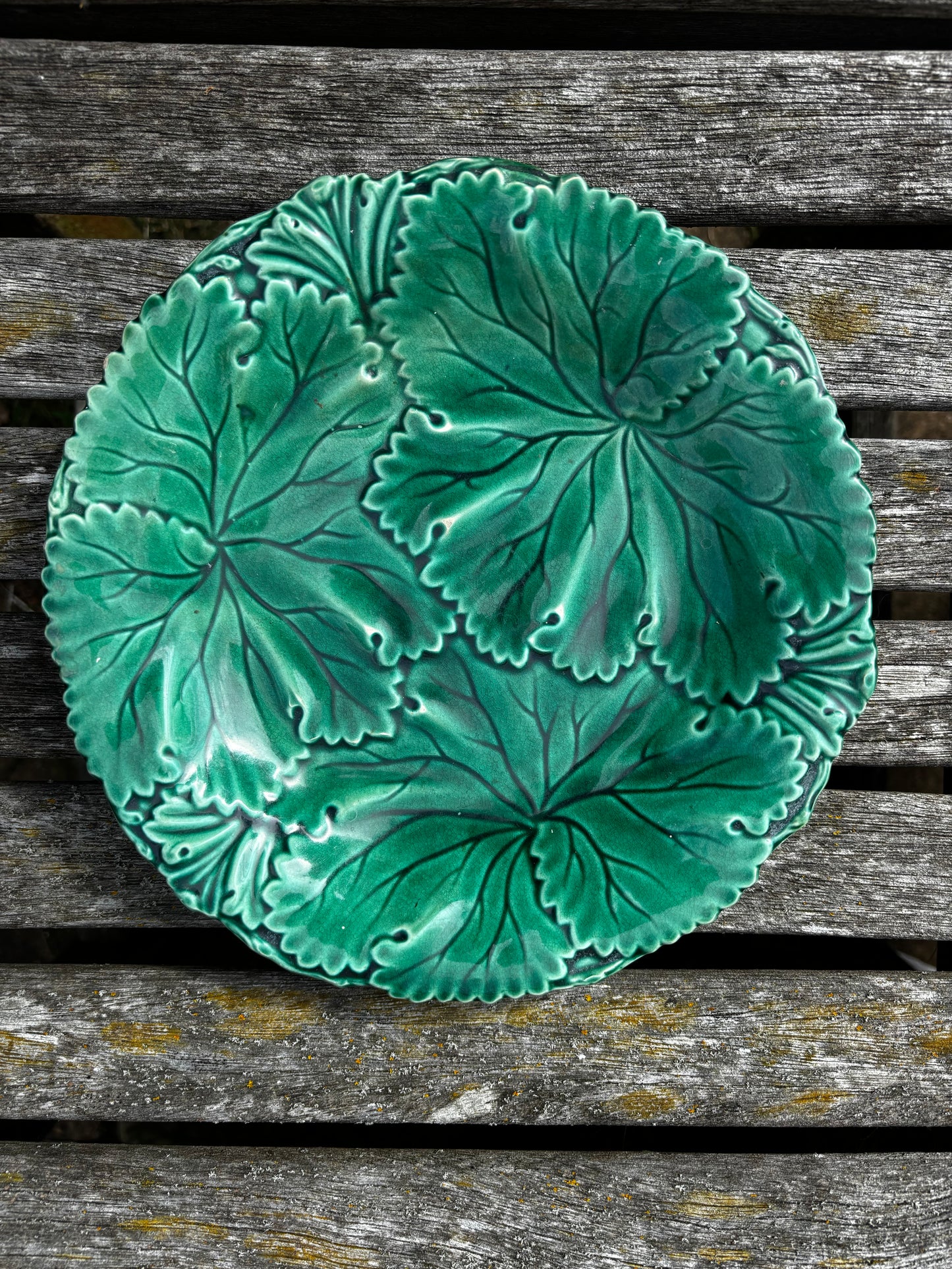 Copeland Majolica Leaf Plate