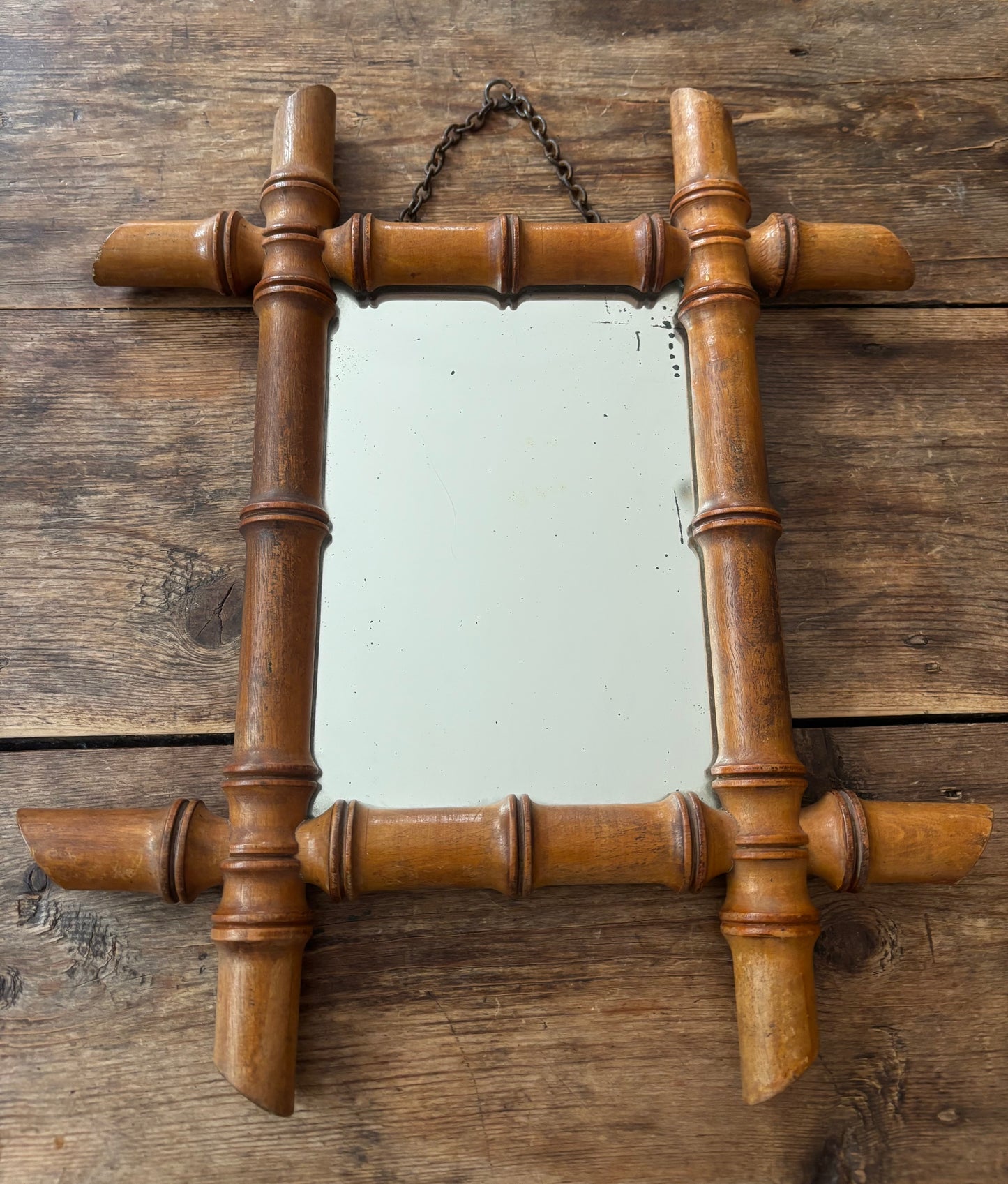 French Faux Bamboo Mirror