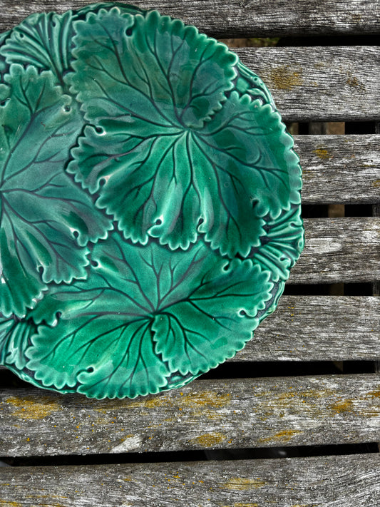 Copeland Majolica Leaf Plate