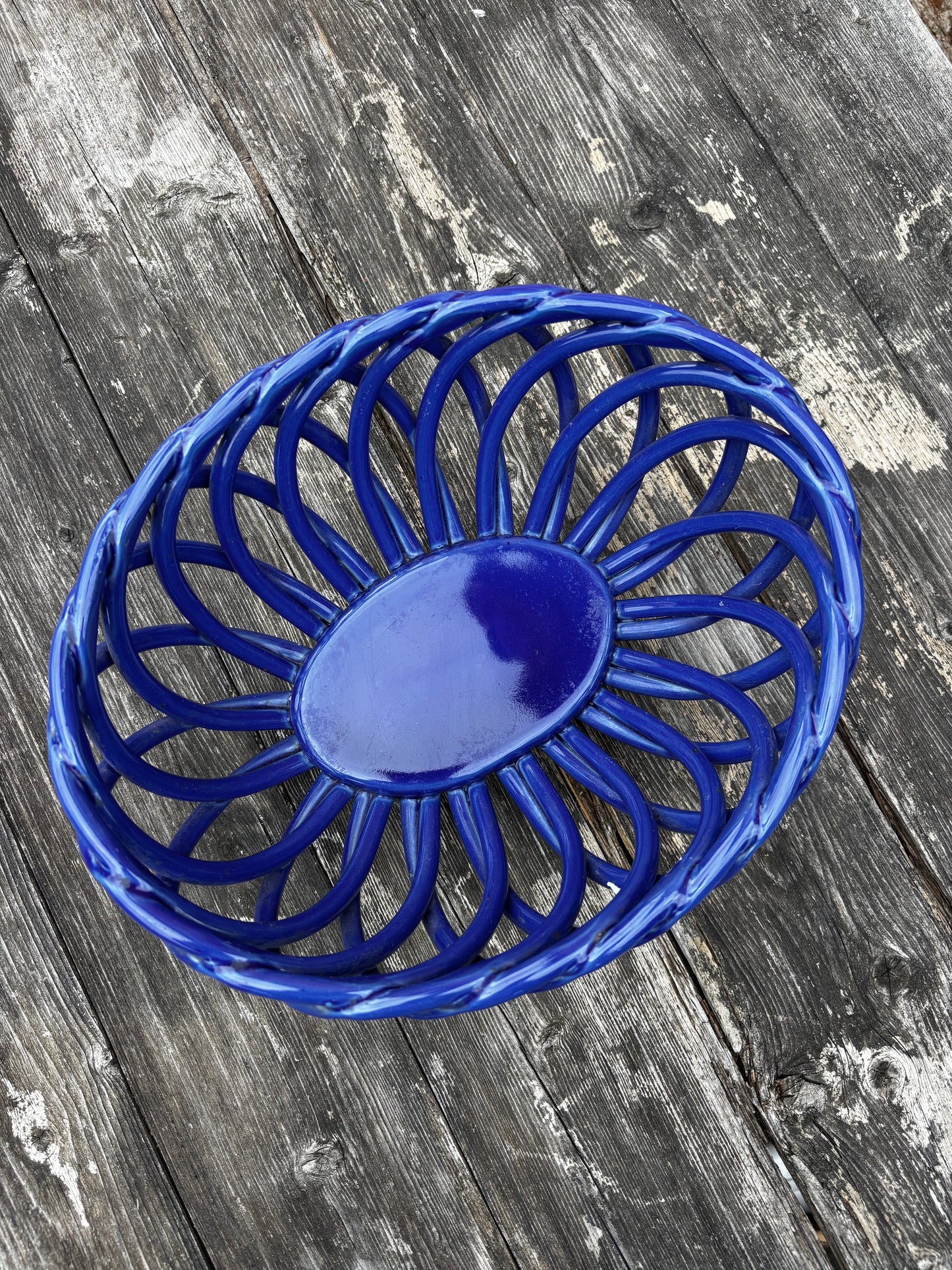 Blue Ropework Pottery Bowl