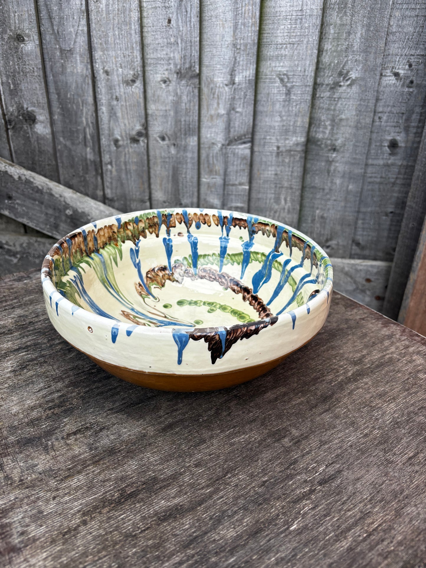 Slipware Glazed Terracotta Bowl