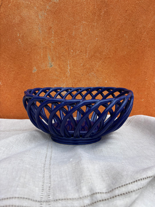 Blue Ropework Pottery Bowl