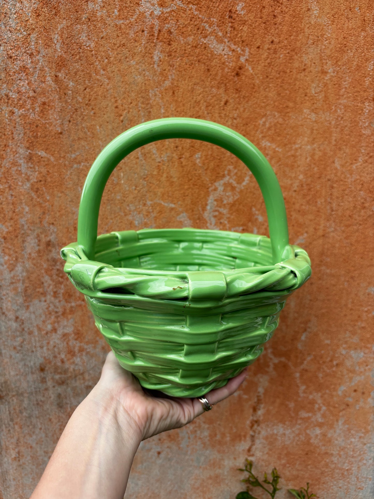 Spanish Latticework Pottery Basket