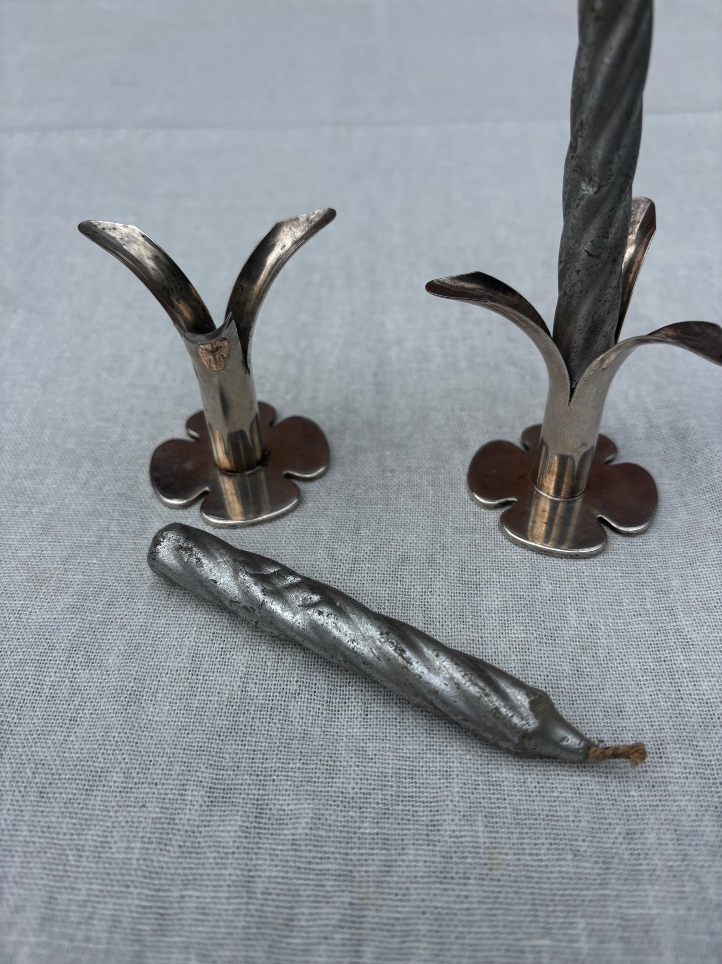 Silver Plated Swedish Lily Candlesticks