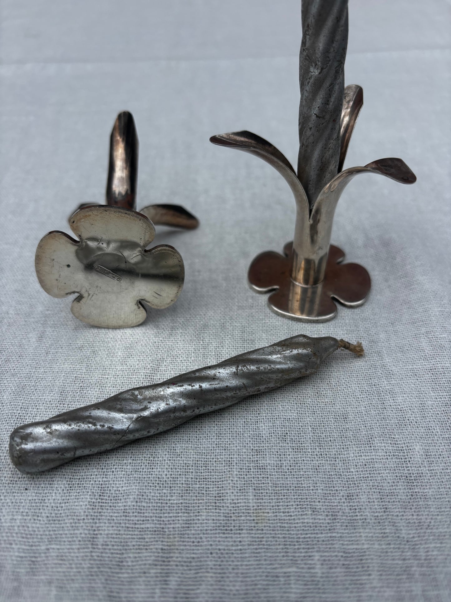 Silver Plated Swedish Lily Candlesticks