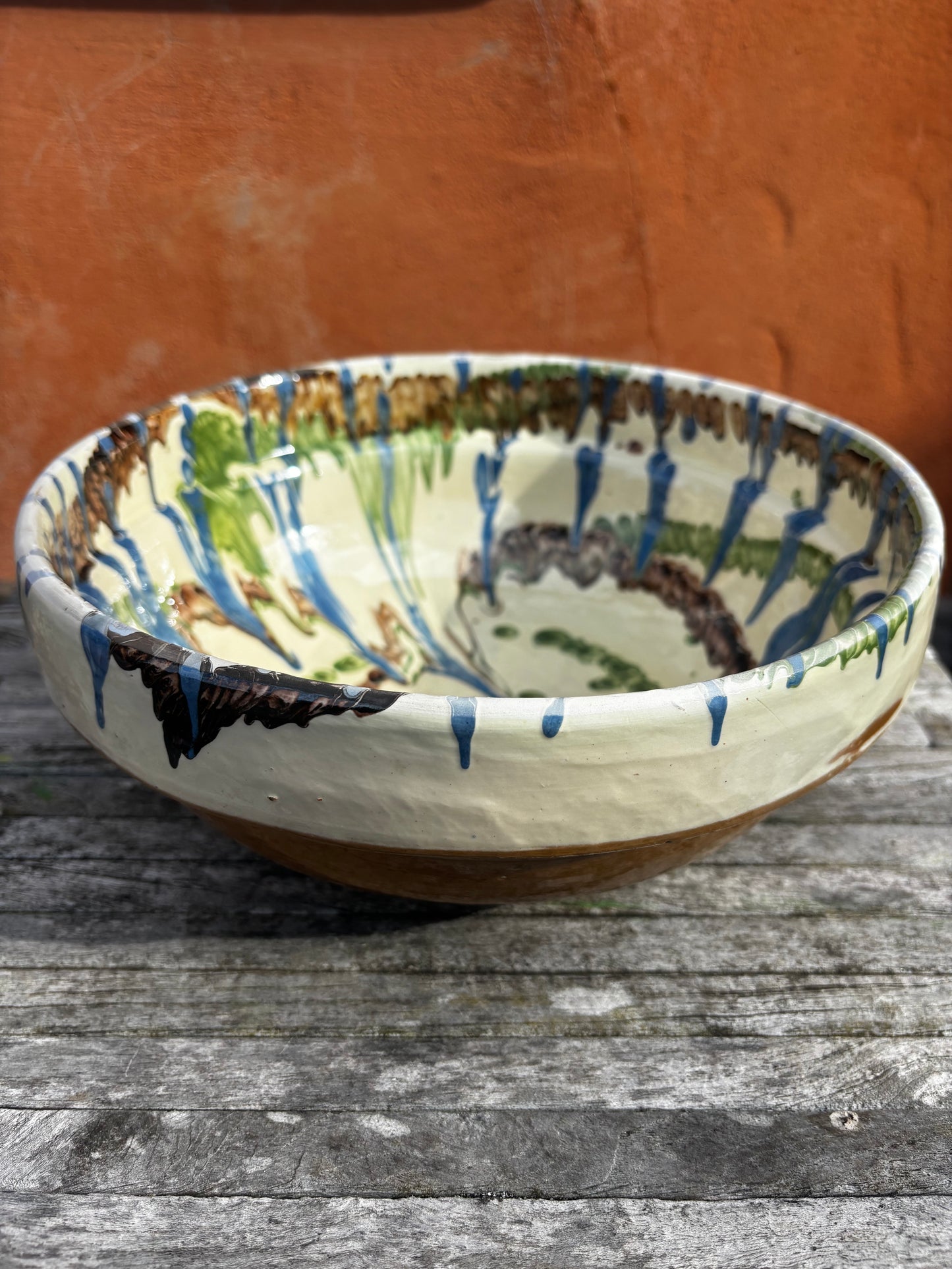 Slipware Glazed Terracotta Bowl