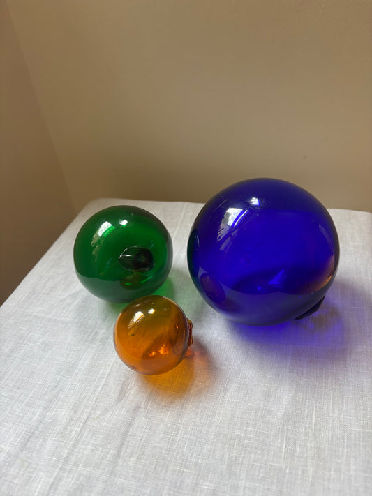 Set of three Old Glass Balls