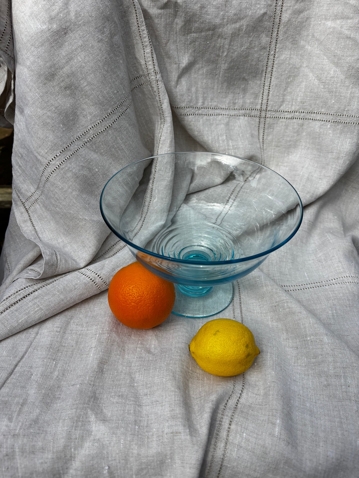 Stuart Stratford Deco Glass Bowl in Aqua