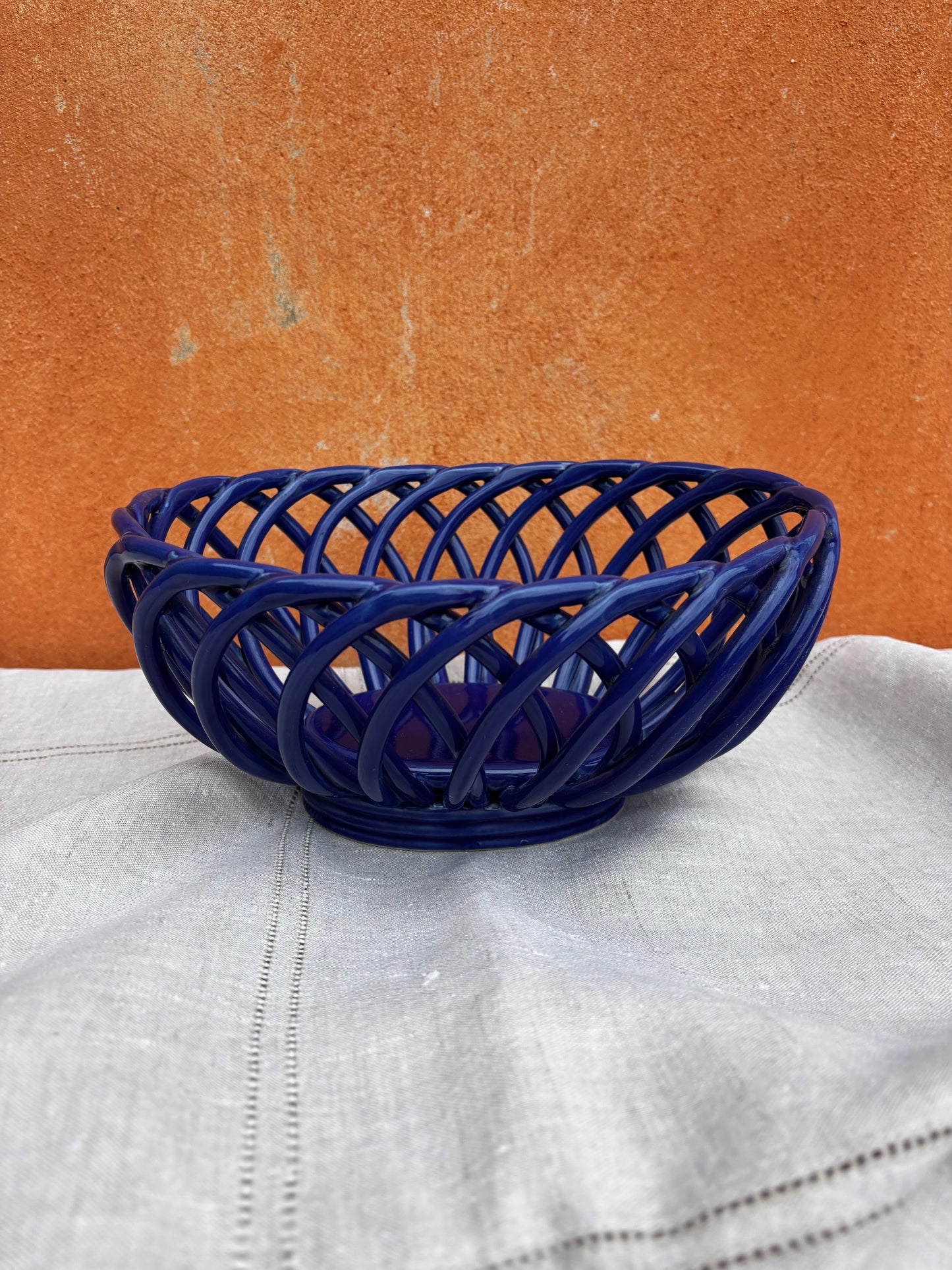 Blue Ropework Pottery Bowl