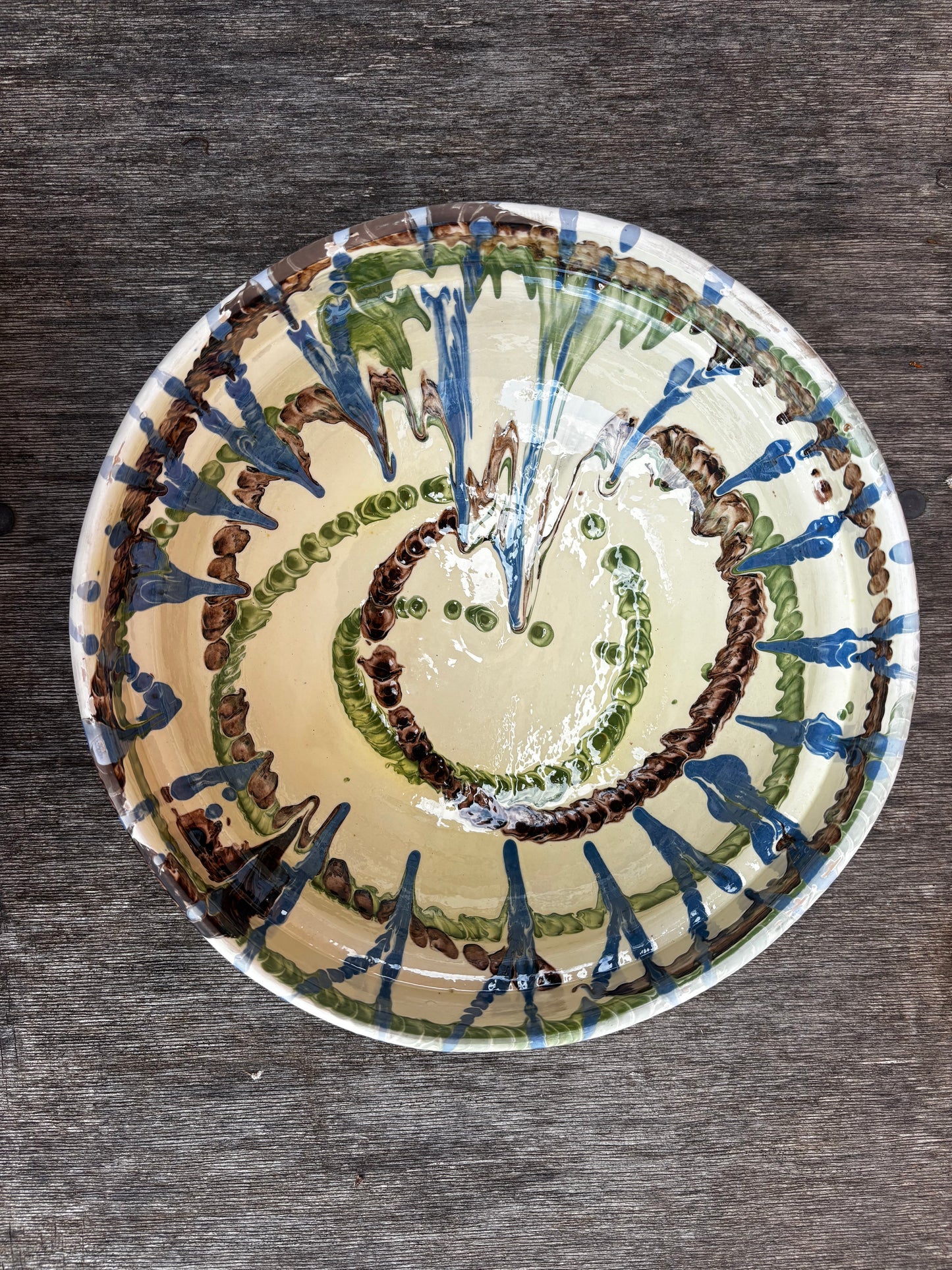 Slipware Glazed Terracotta Bowl