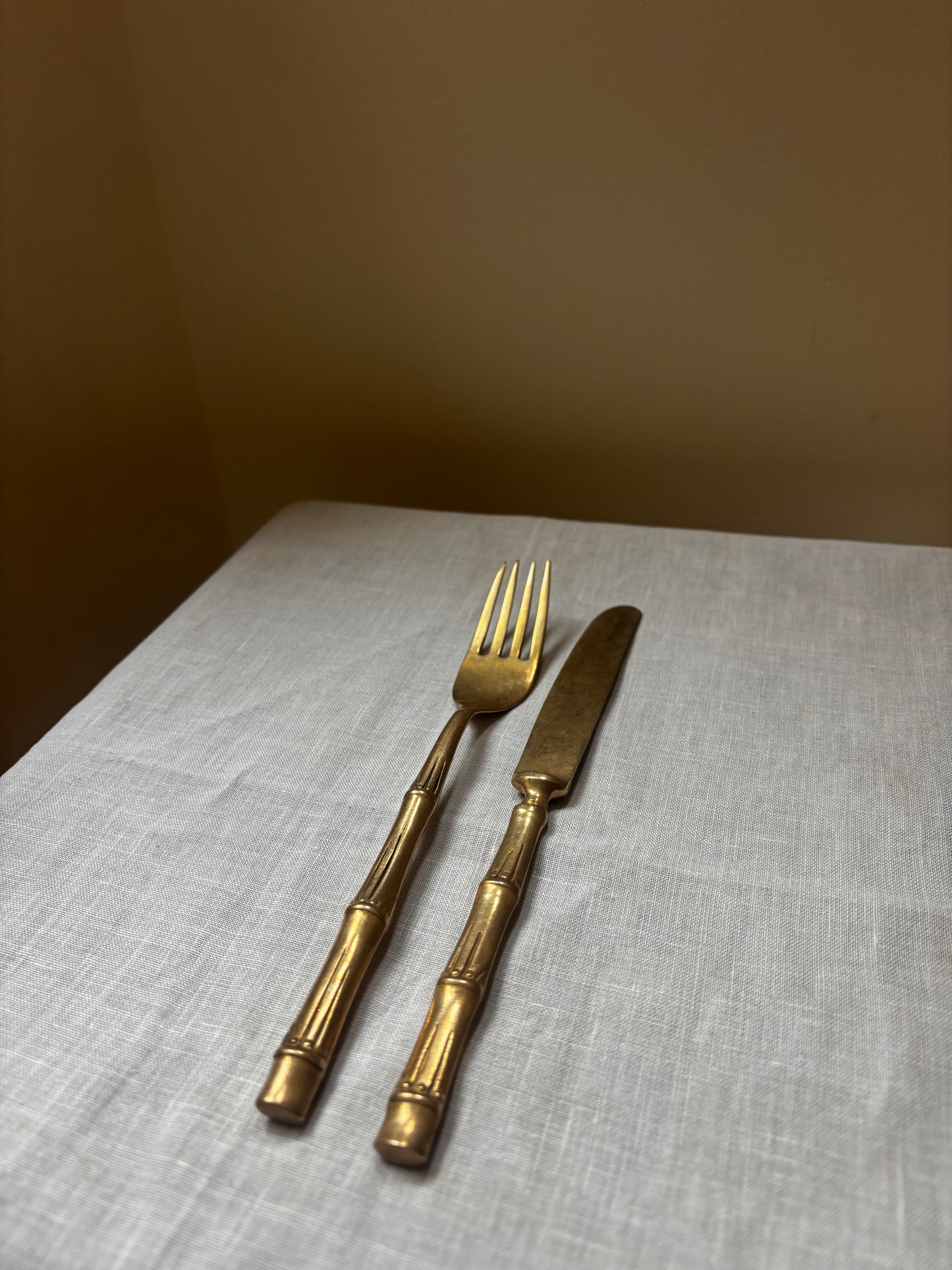 Bamboo Effect Knife and Fork