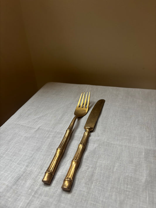 Bamboo Effect Knife and Fork