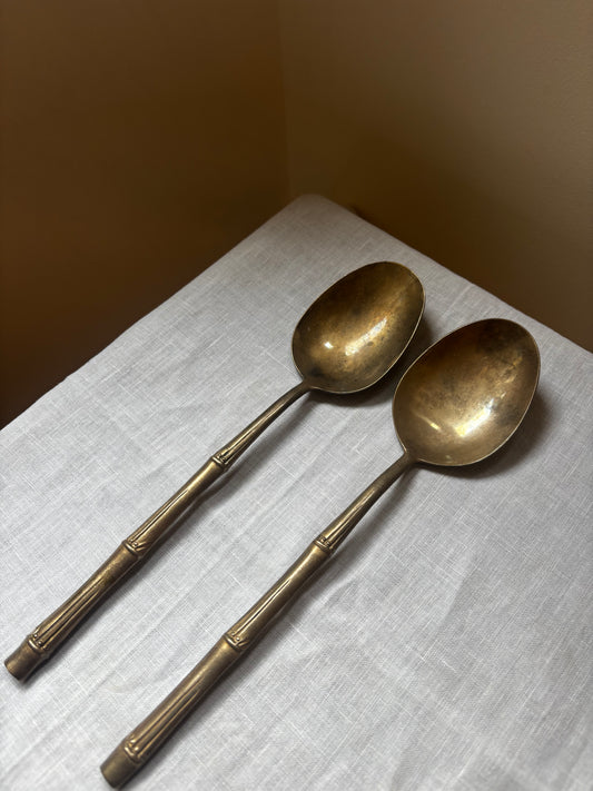 Bamboo-Effect Serving Spoons