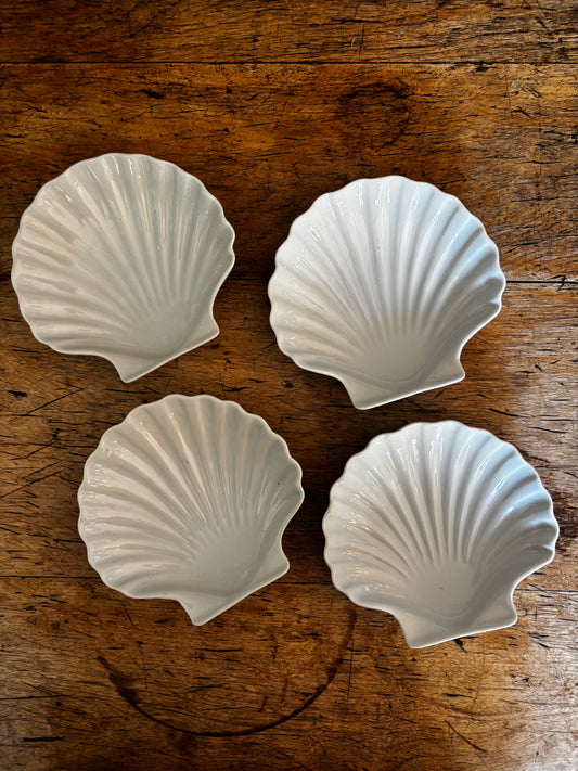 Set of Four Ceramic French Shell Dishes