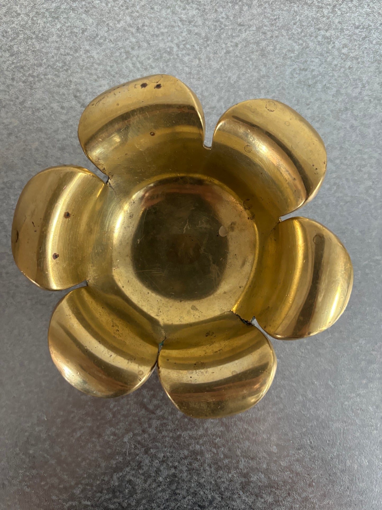 Flower Shaped Heavy Brass Ashtray
