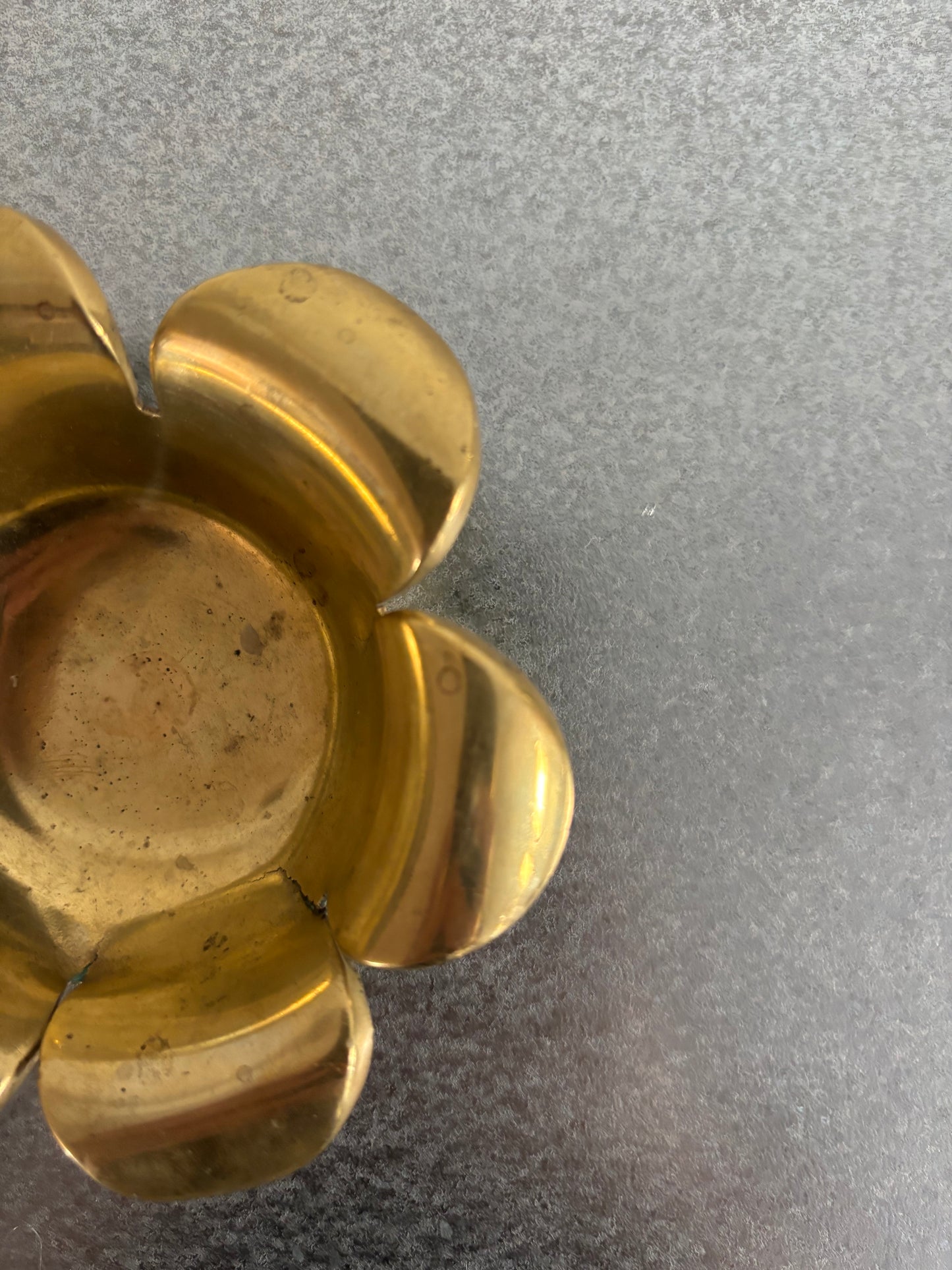 Flower Shaped Heavy Brass Ashtray