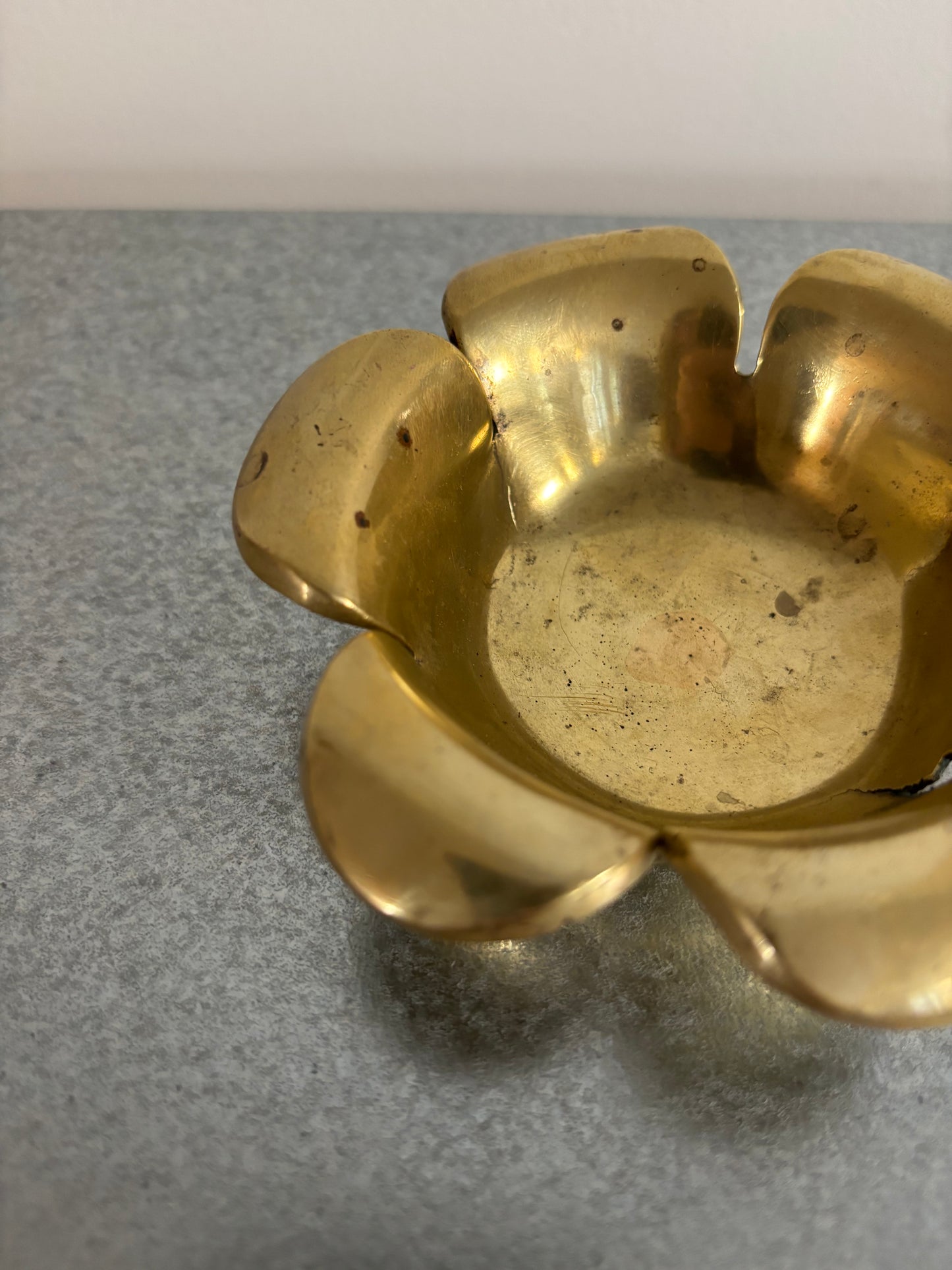 Flower Shaped Heavy Brass Ashtray