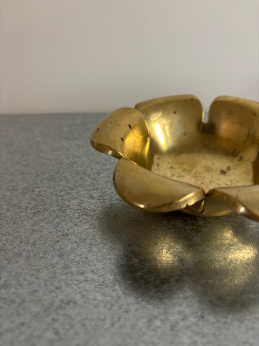 Flower Shaped Heavy Brass Ashtray